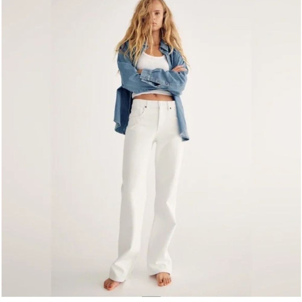 Classic White Women's full length TRF mid rise Jeans